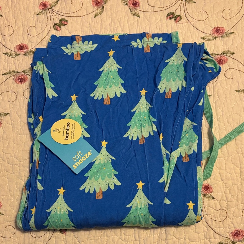 Ruffle Butts Blue Christmas Tree womens pajama pants nwt